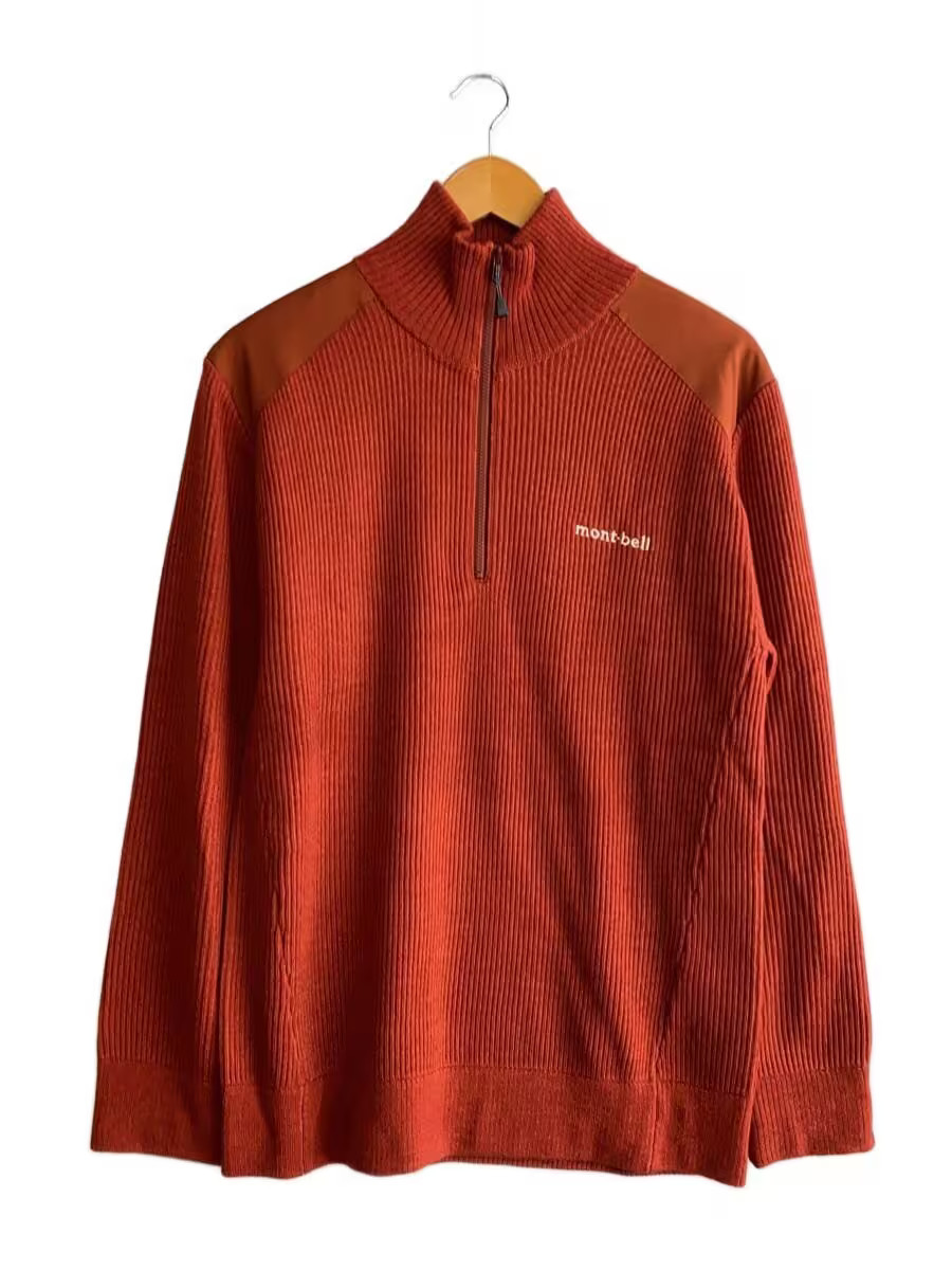 Mont-bell Half-Zip Knit Sweater, Size M, Wool, Orange with Nylon Trim, Item Numb gallery