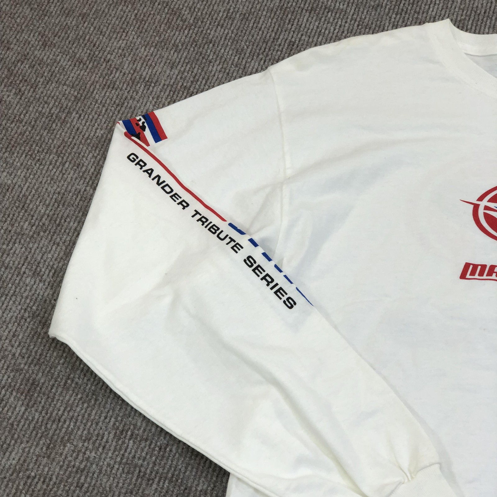 MarlinStar Hanes Shirt Mens Medium White Long Sleeve Graphic Tee Tagless Fish gallery