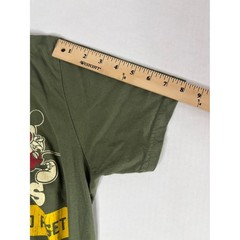 Disney Mickey Mouse Enjoy the Outdoors Camping Graphic T-Shirt Olive Green Small