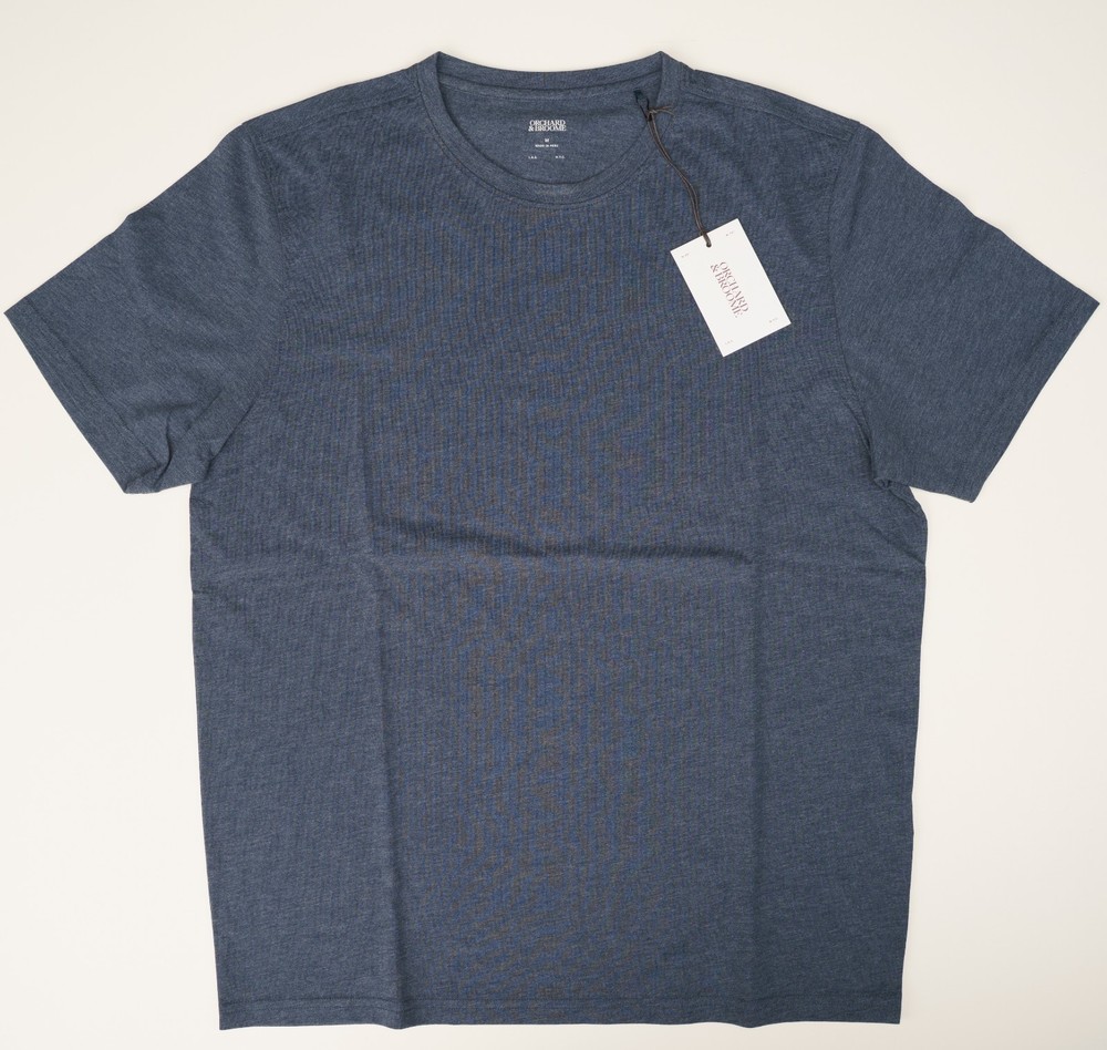 ORCHARD & BROOME Heather Blue T-Shirt Regular Fit Pima Stretch Lightweight M