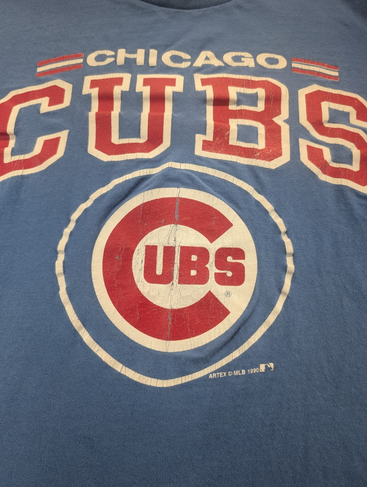 VTG Artex 1990 Chicago Cubs T-Shirt Mens XL Blue Made In USA Cotton Single Stitc gallery