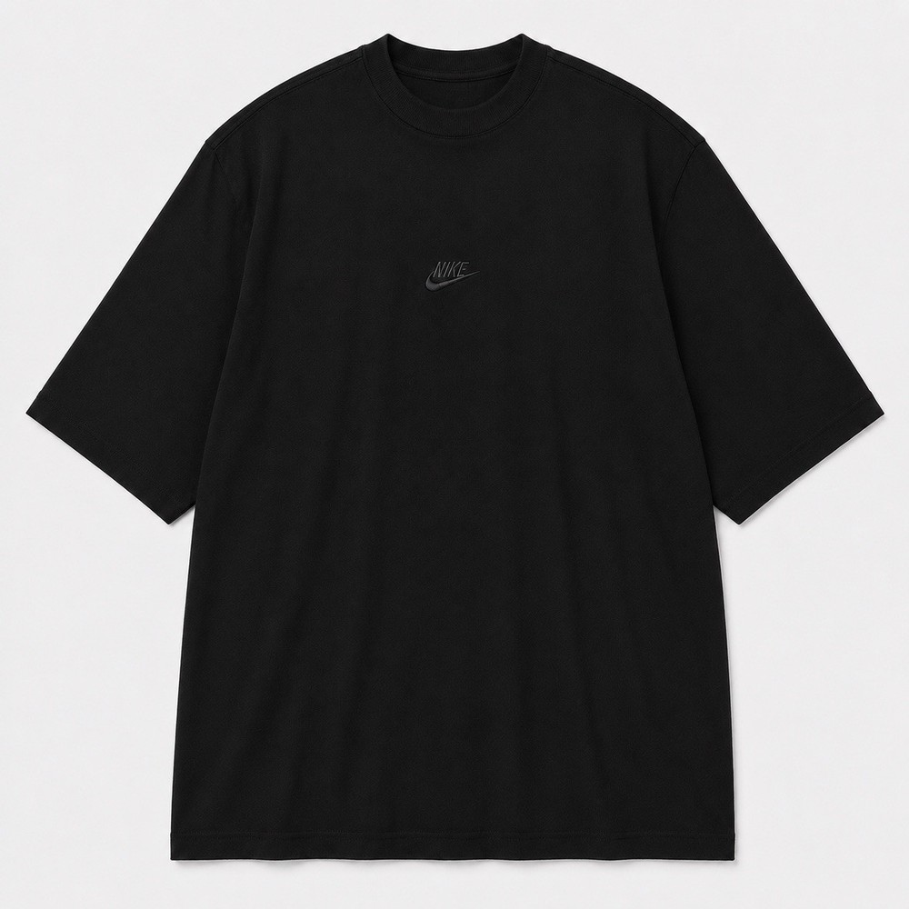 Nike Mens Premium Essentials Tee Shirt, Black, 2XL, Embroidered Logo, DO7392 NWT