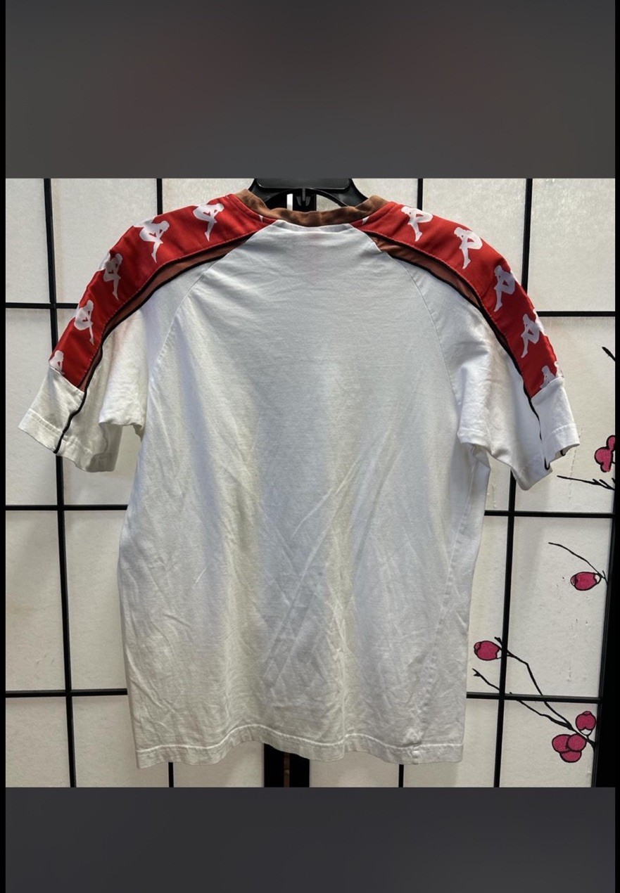 Kappa White Red Cotton Men's Short Sleeve T-Shirt Logo Contrasting Trim gallery