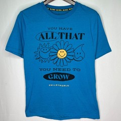 SmileyWorld Unisex L Blue Graphic T-Shirt Smiley Quote