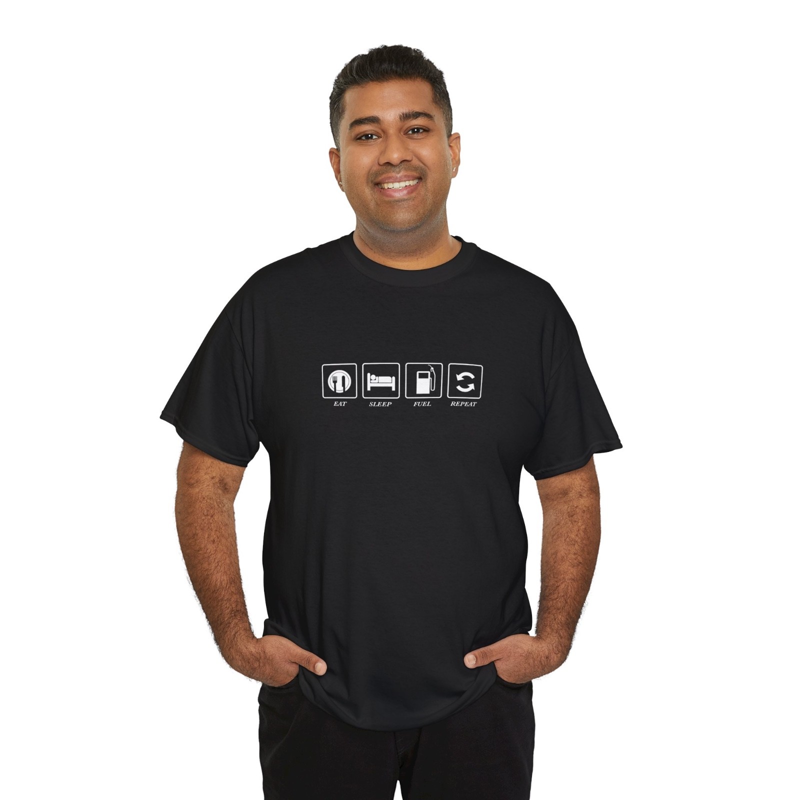 Gearhead Routine T-Shirt, Eat Sleep Fuel Repeat Tee, Gift for Petrolheads gallery