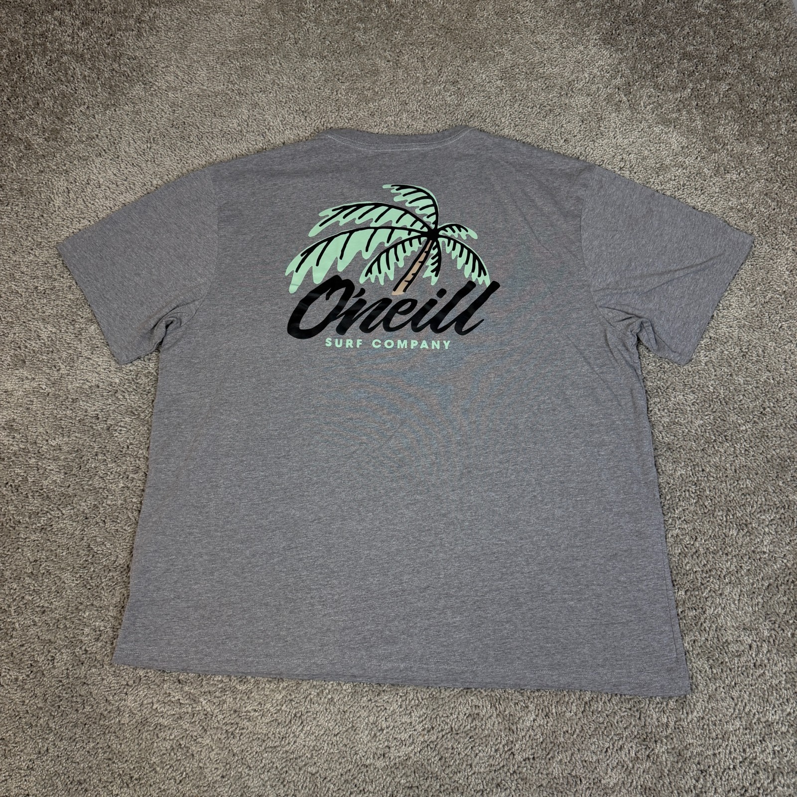 O'Neill Shirt Mens 2XL Gray Palm Tree Graphic Crew Neck Tagless Cotton gallery