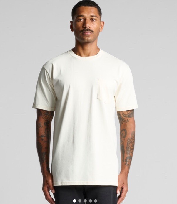 AS Colour Men’s 5027 6.5oz 100% Combed Cotton Classic Pocket Tee Blank White XL gallery