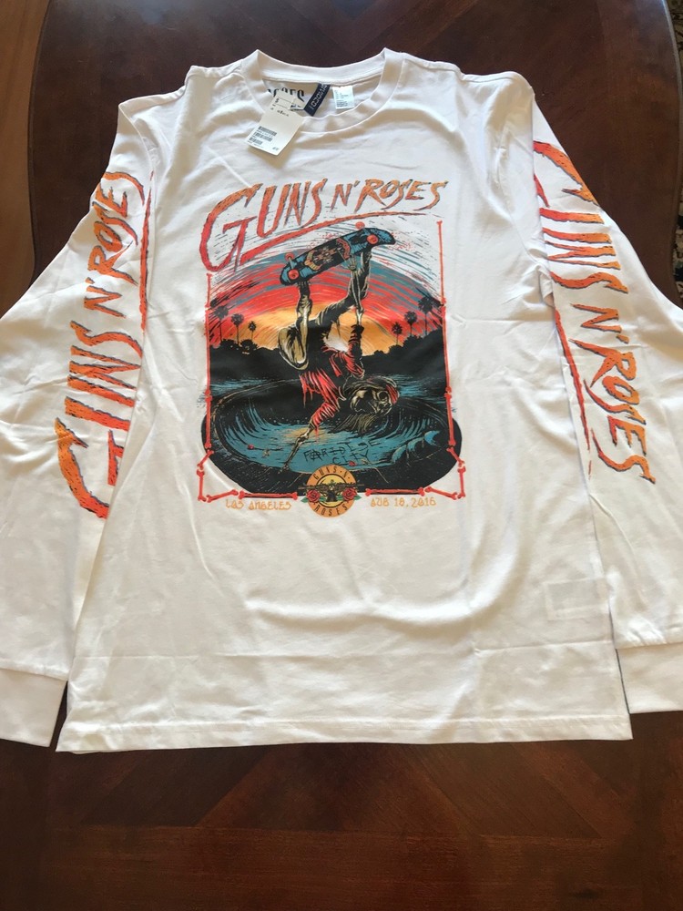 Authentic H&M Licensed GUNS N ROSES T-Shirts NEW XS, S, M, L, XL Long Sleeve GnR