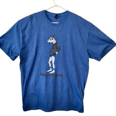 EI-LO Graphic Distressed Blue Short Sleeve T Shirt Size XXL The Angry Goat Pub