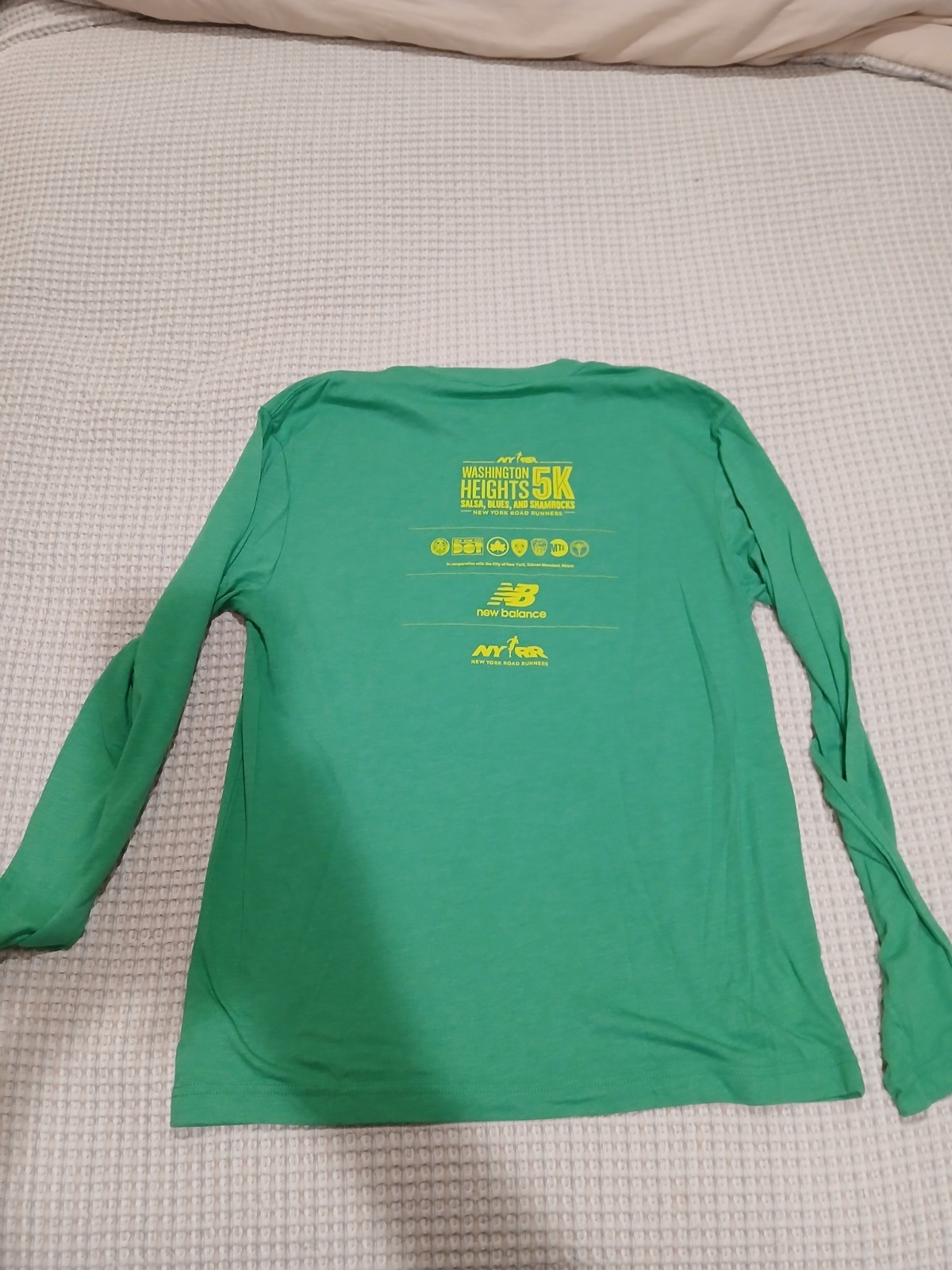 New Balance Mens Green Long Sleeve Crew Neck Nyrr 2026 Washington Heights 5K M gallery
