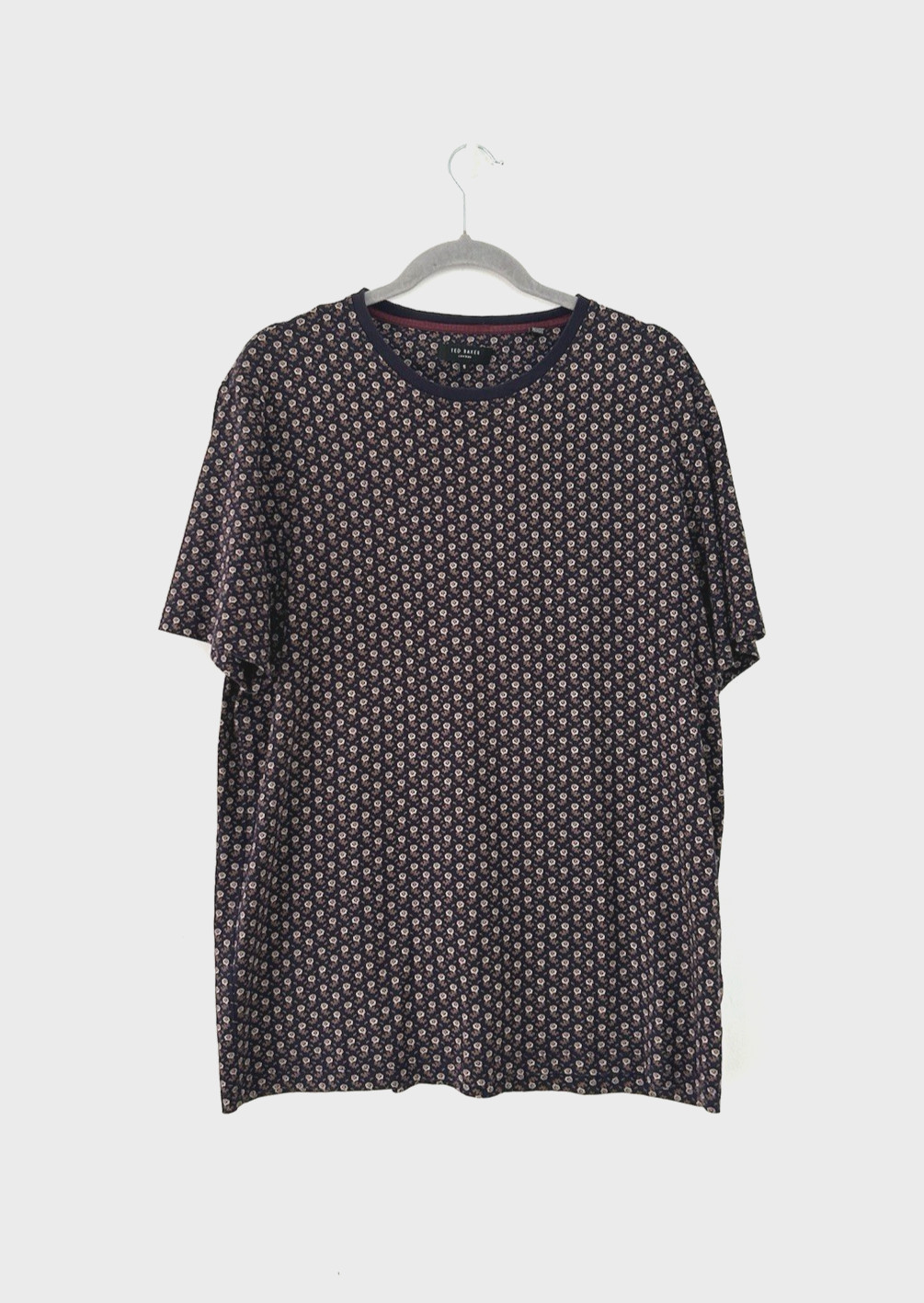 Ted Baker T-shirt Men’s Floral Navy 100% Cotton Size 5 – UK XL