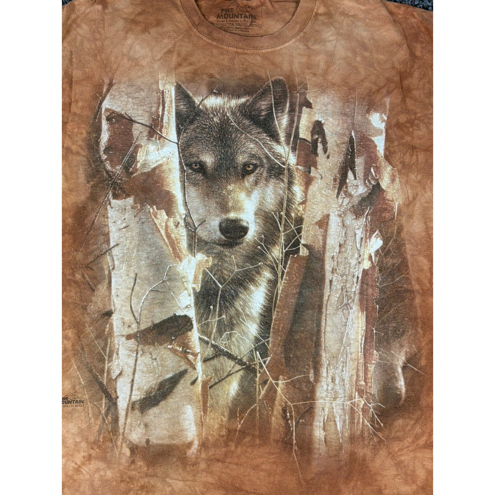 The Mountain Wolf Birch Trees T-Shirt XL Brown Tie Dye Collin Bogle 2011 Mens gallery