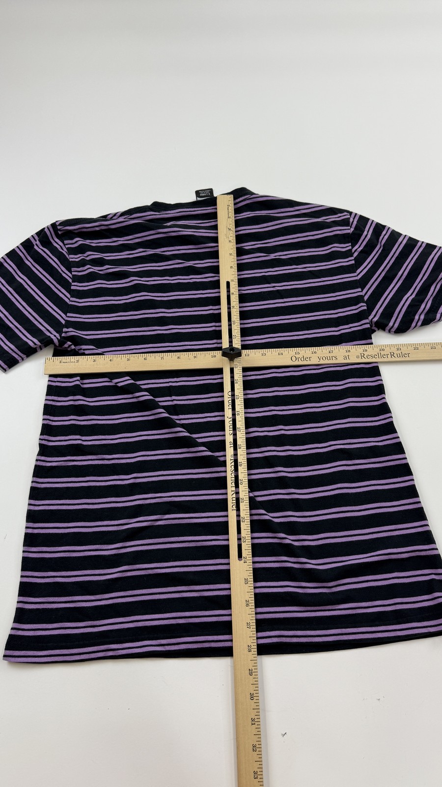 Broken Promises Shirt Mens XL Black Purple Striped Rose Embroidered Skate Tee gallery