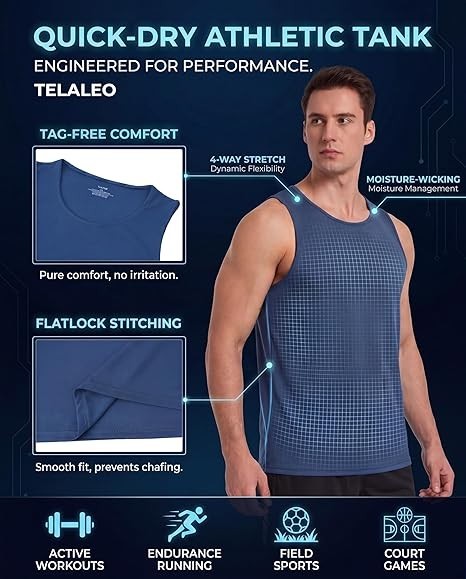 5 PACK Paquete Multiple Camisetas Tirantes Hombre Sin Mangas Comodas y con Estil gallery