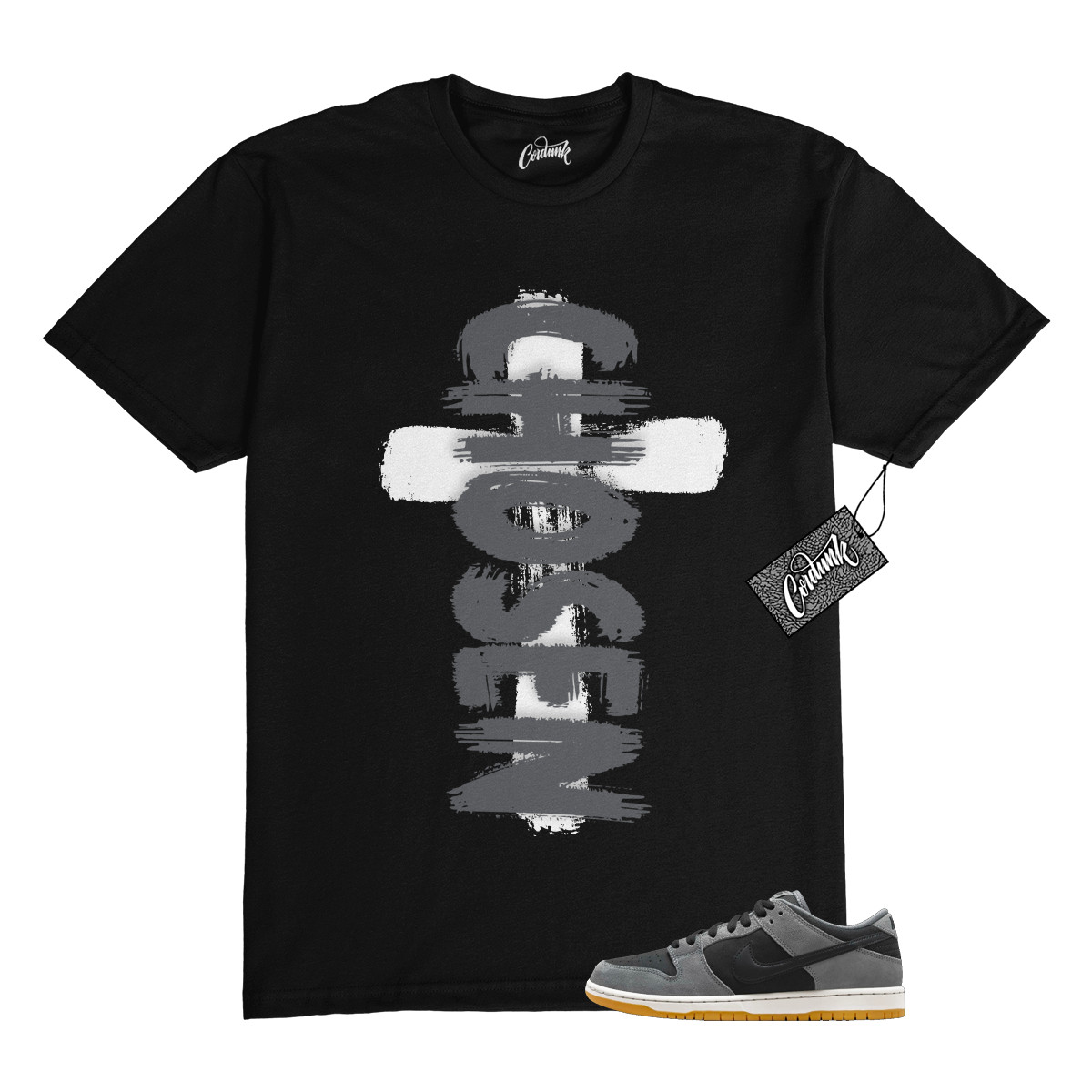 SB Dunk Dark Smoke Grey Black Low White T Shirt to Match CHOSEN gallery