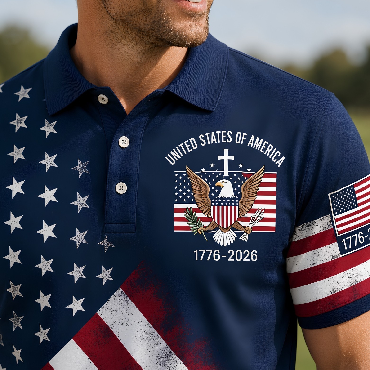250th Anniversary Patriotic Polo Mens United States Of America 1776-2026 (S-5XL) gallery