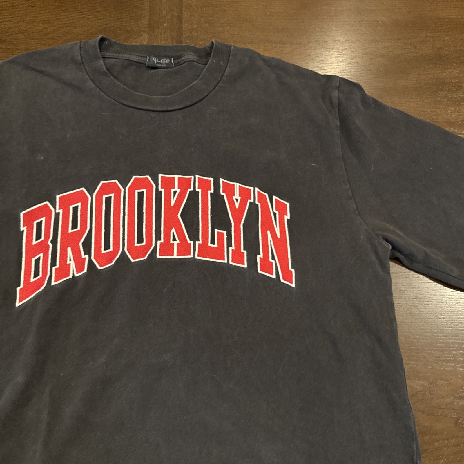 Brandy Melville John Galt Brooklyn Oversized Tee Large - Black & Red Sewn On gallery