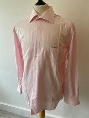 Dolce & Gabbana Vintage Pink Herringbone Chevron Dress Shirt Size 42 / 16.5″ L
