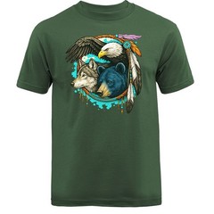 Native American-Inspired Eagle Bear Wolf Dreamcatcher Animal T-shirt