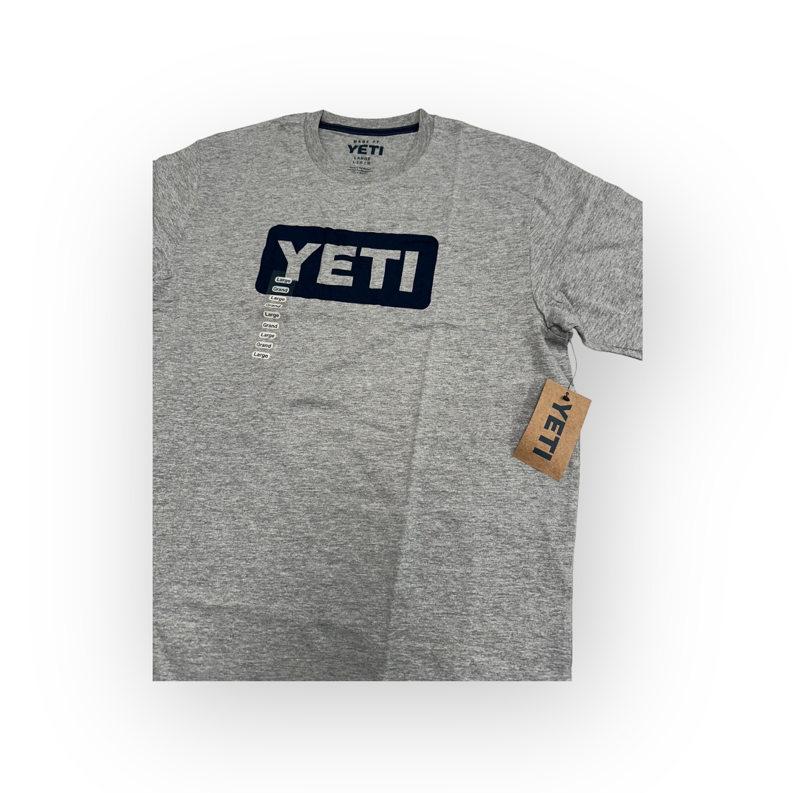 Yeti Men's Logo Badge T-Shirt Gray with Blue Logo Badge gallery