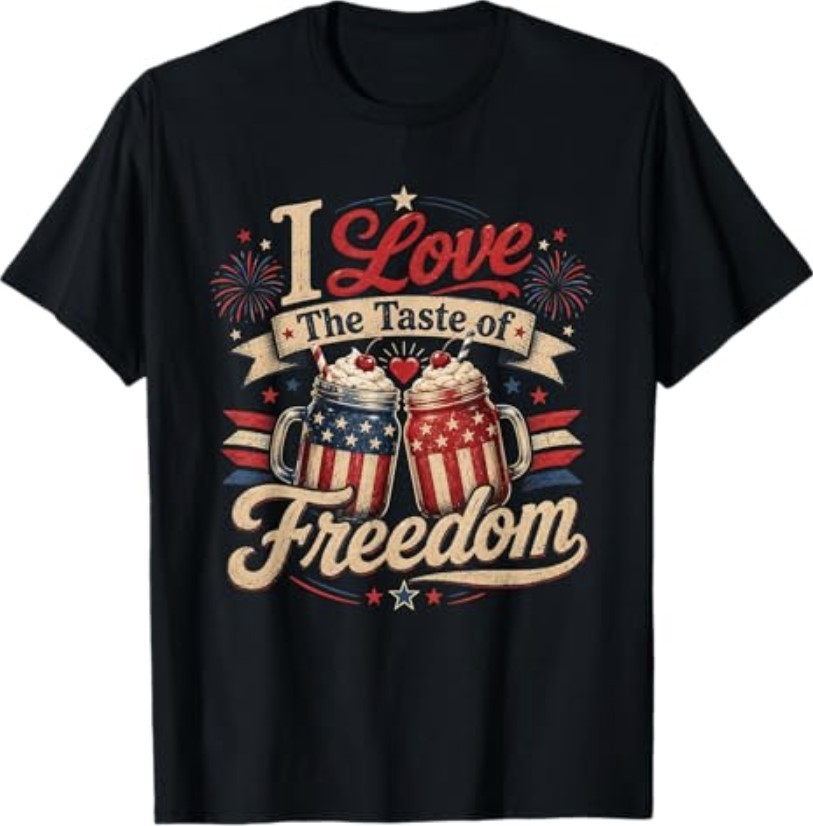 I Love The Taste of Freedom Matching 4th of July Couple T-Shirt gallery
