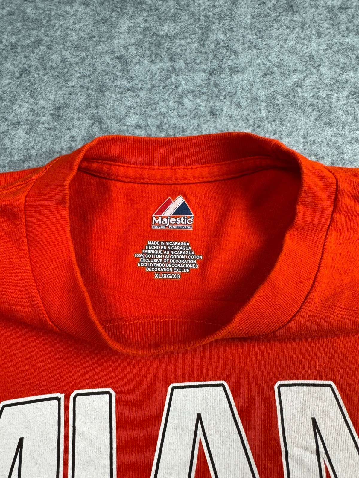 Miami FL Marlins Baseball Team MLB Majestic Shirt XL Orange little Havana park gallery