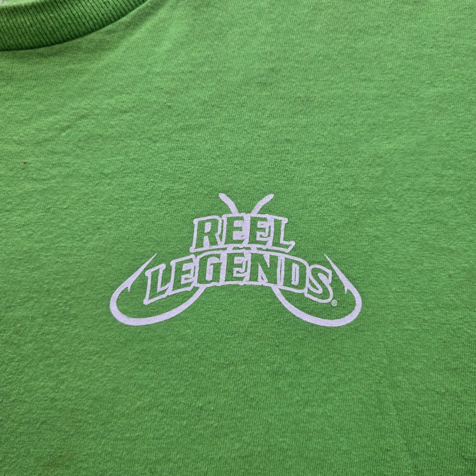Reel Legends Tshirt Mens Medium Green Fishing Fish Lure Outdoors Graphic gallery