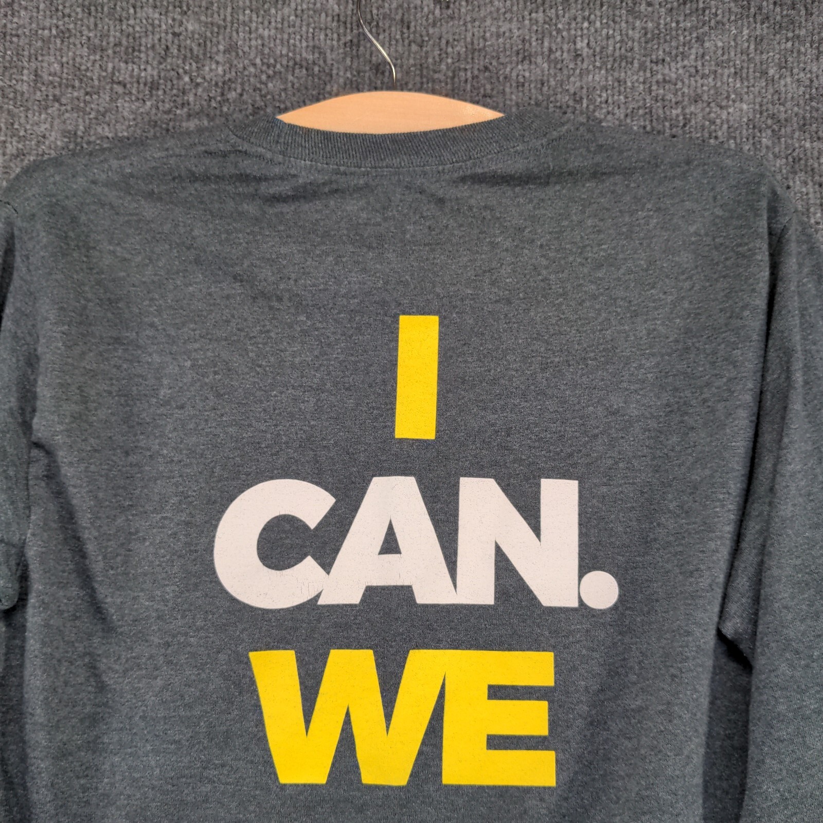 FFA Men's I Can We Will T-Shirt Gray Small Long Sleeve Crew Neck Polycotton gallery