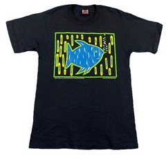 Vintage Apple Computer Nimitz Elementary Partnership T-Shirt Fish Men’s Medium
