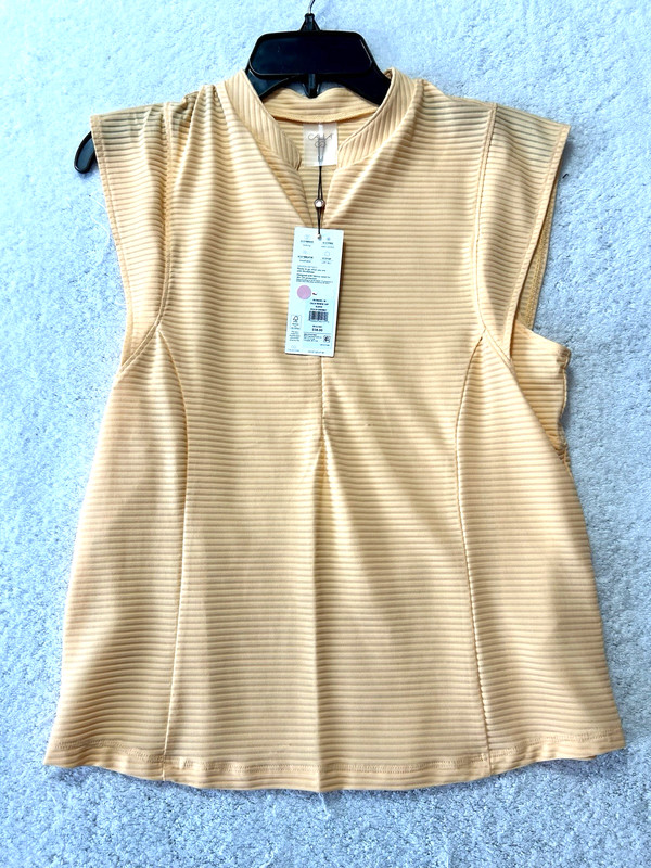 Calia Renew Cap Sleeve Women’s Medium Peach Sherbet Shirt (F2)
