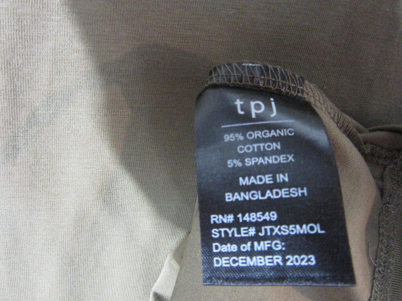 TPJ Shirt Mens 2XL Military Olive Green The Perfect Jean Stretch Crewneck New gallery