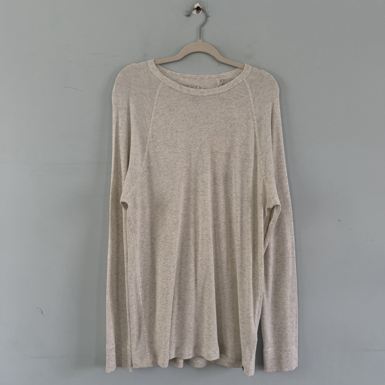 Faherty Long Sleeve Cloud Waffle Crew Ivory Heather NWT XXL Pima Cotton Thermal gallery