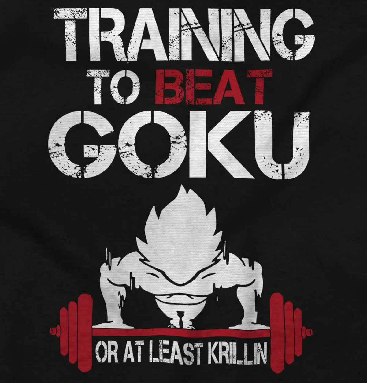 Anime Gym Workout Training to Beat Krillin Womens Top Junior Graphic Tee gallery