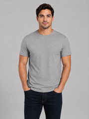 Men’s 5 Pack Plain Cotton Jersey Short Sleeve T-Shirts Regular Fit Crew Neck