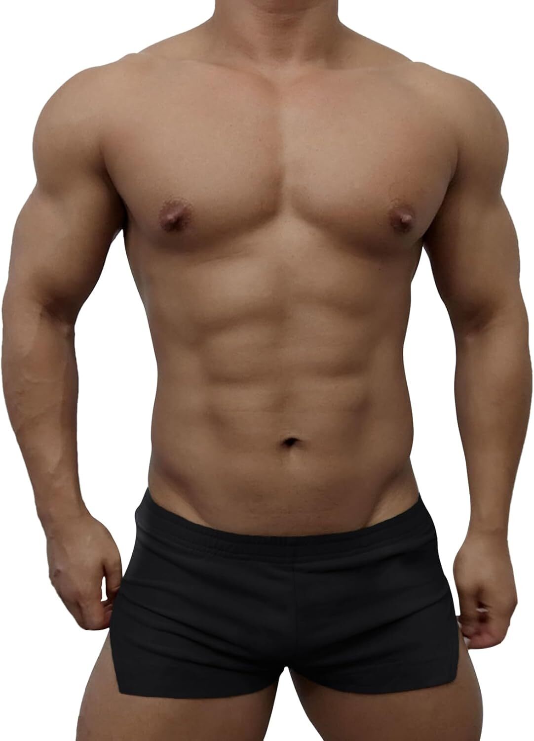 Mens 3" Inseam Running Shorts with Large Run Side Split Large, Black gallery