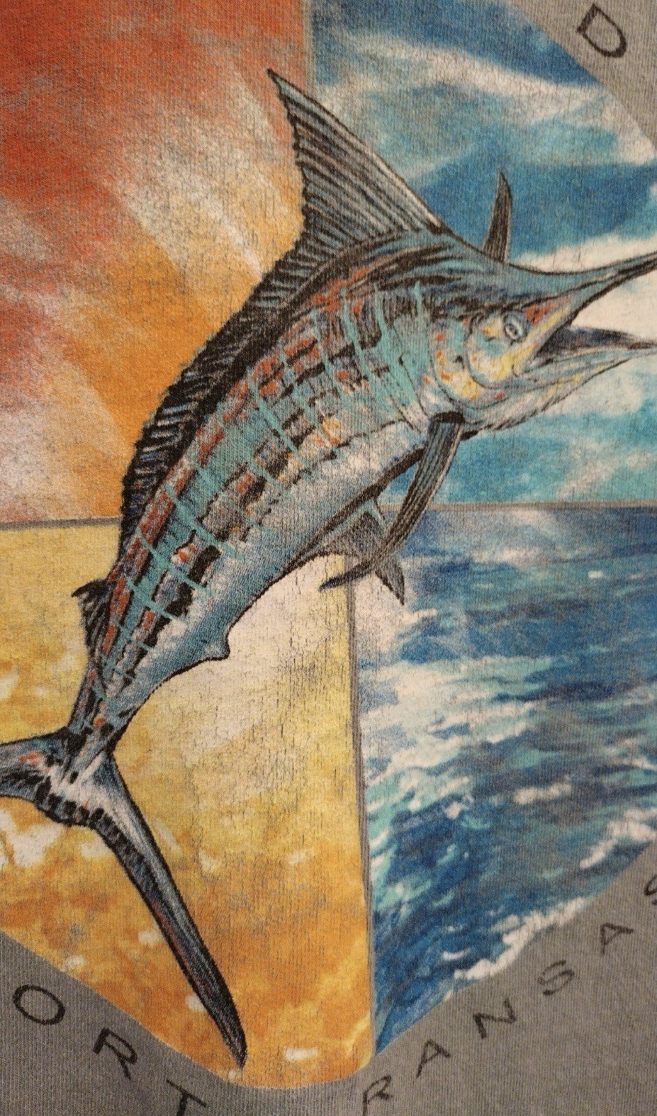 Mustang Island Port Aransas Texas Shirt Large Texan Marlin Fish Fishing BG2 gallery