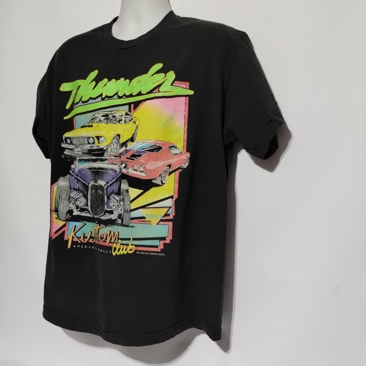 Vintage 1984 John Galt Thunder Racing Men's XL T Shirt Black Hot Rod Car gallery