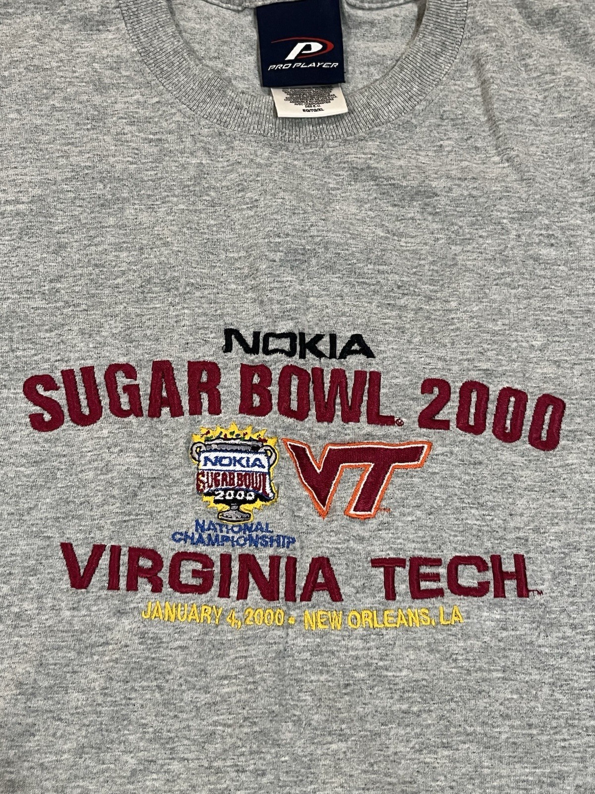 Vintage Y2K Virginia Tech Florida State 2000 Nokia Sugar Bowl T-Shirt XL