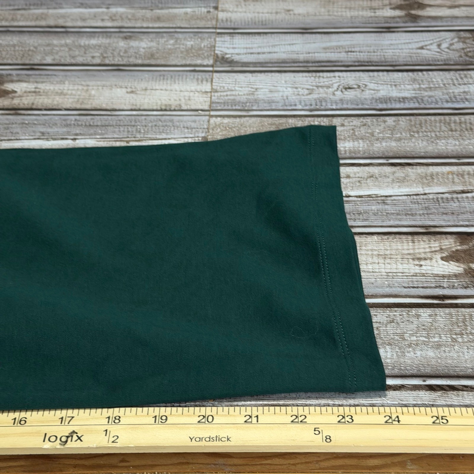 LL Bean Unisex Mock Neck Long Sleeve Shirt Forest Green 100% Cotton S/M gallery