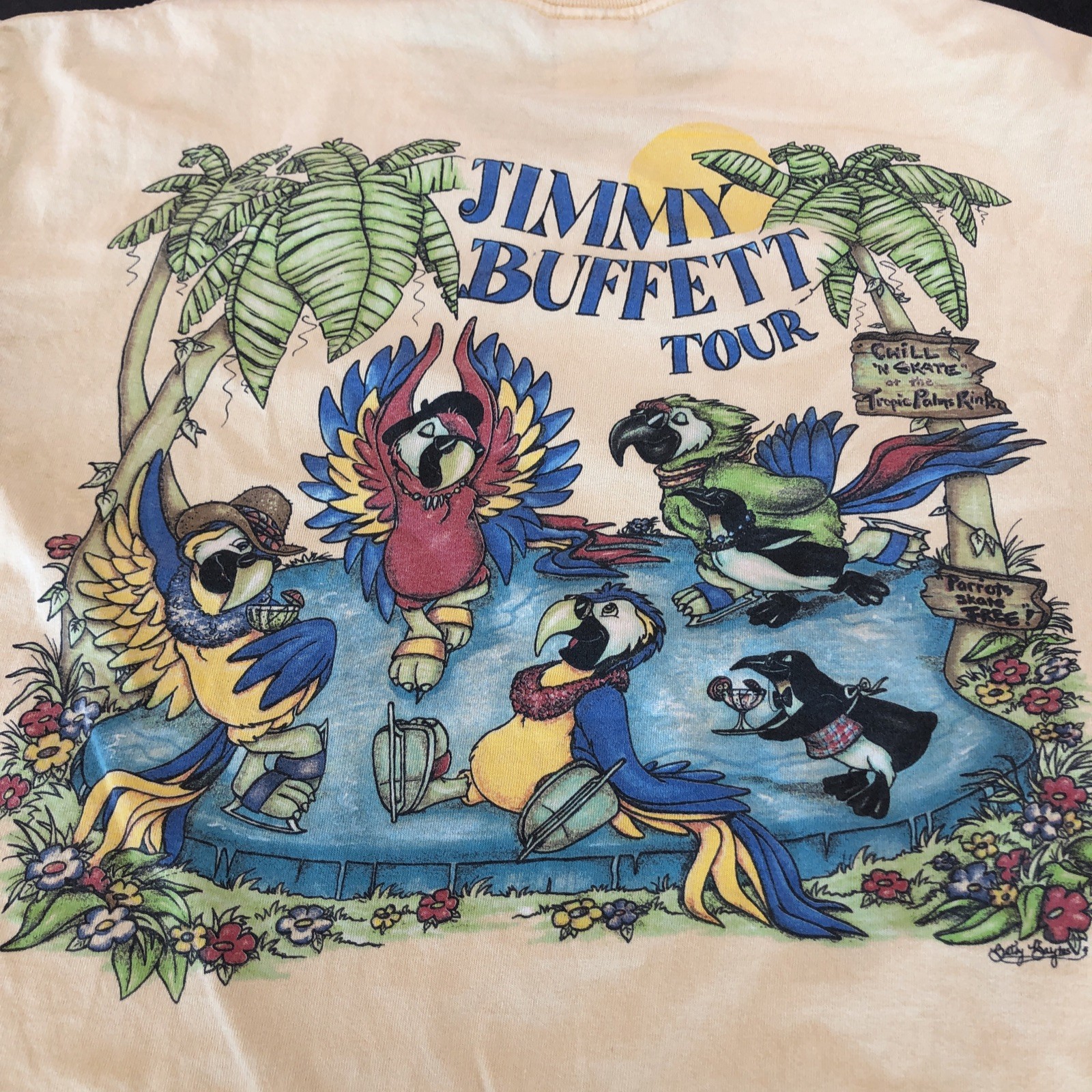 Jimmy Buffett License to Chill Tour 2004 T-Shirt Mens Size Large Yellow