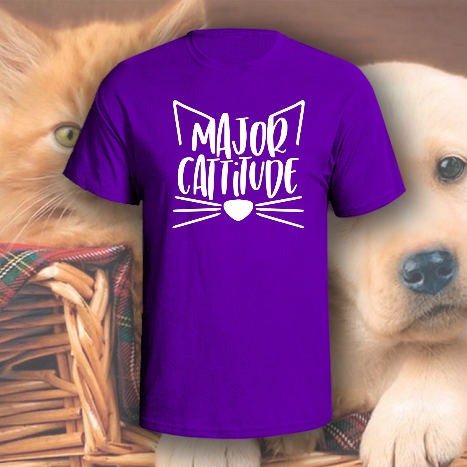 Major Cattitude T-Shirt | Pick Your Color! | Dog/Cat Mom