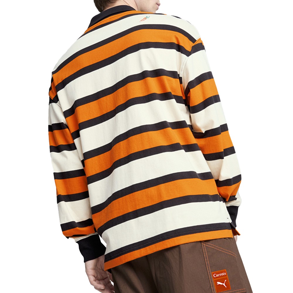 PUMA Carrots X Collared Long Sleeve Pullover Shirt Mens Orange, White Casual Top gallery