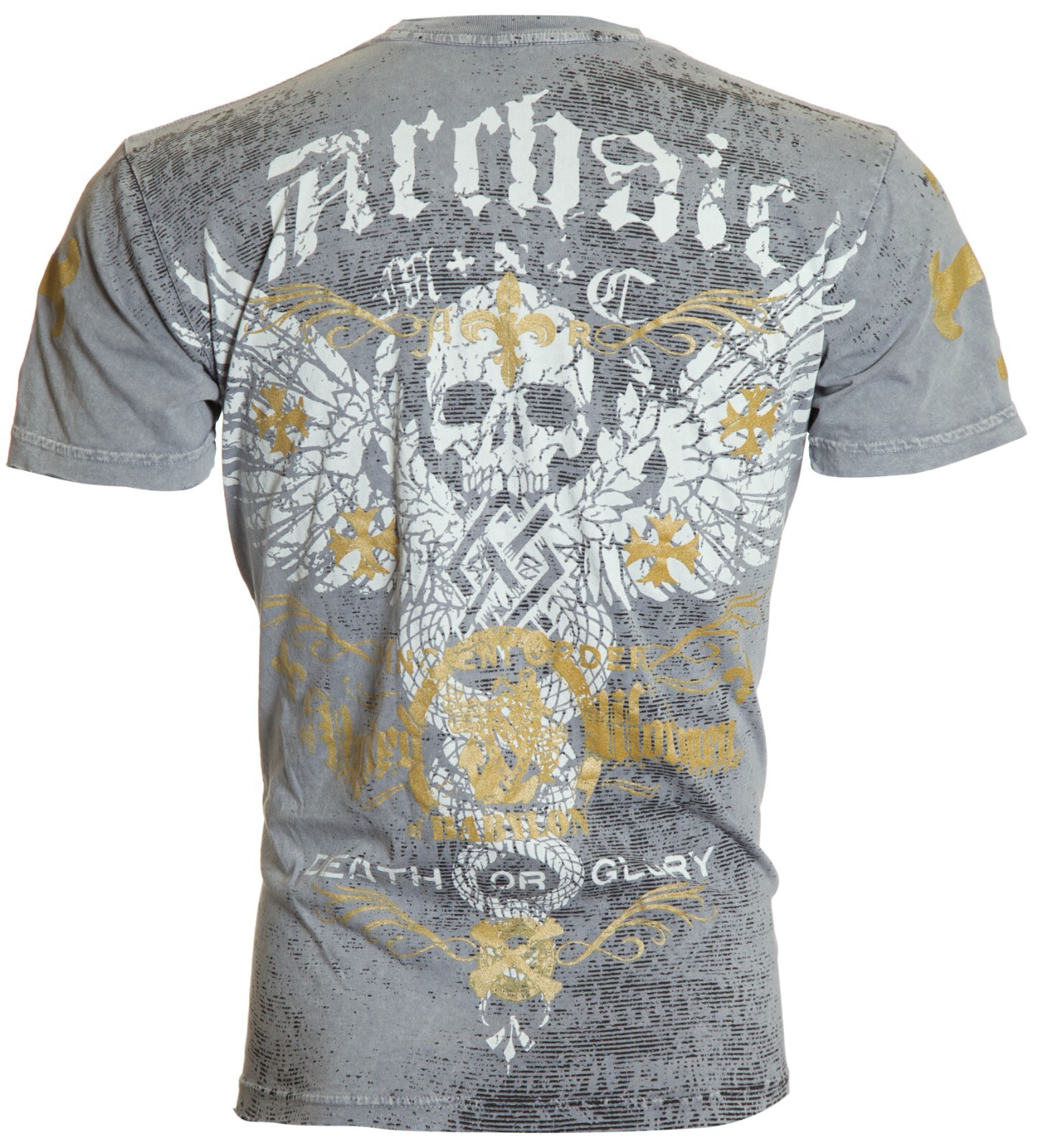 ARCHAIC by AFFLICTION Silver TRAMP Short Sleeve Slim Fit Y2K T-shirt 3XL 4XL NWT gallery