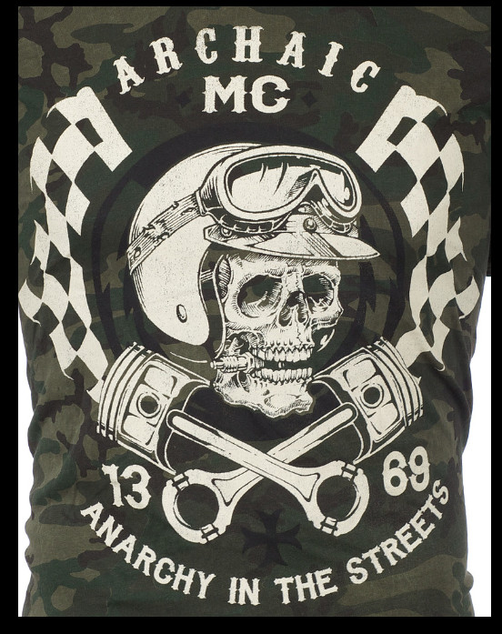 ARCHAIC by AFFLICTION Military Camo FUEL INJECTOR Short Sleeve Slim Fit T-shirt gallery