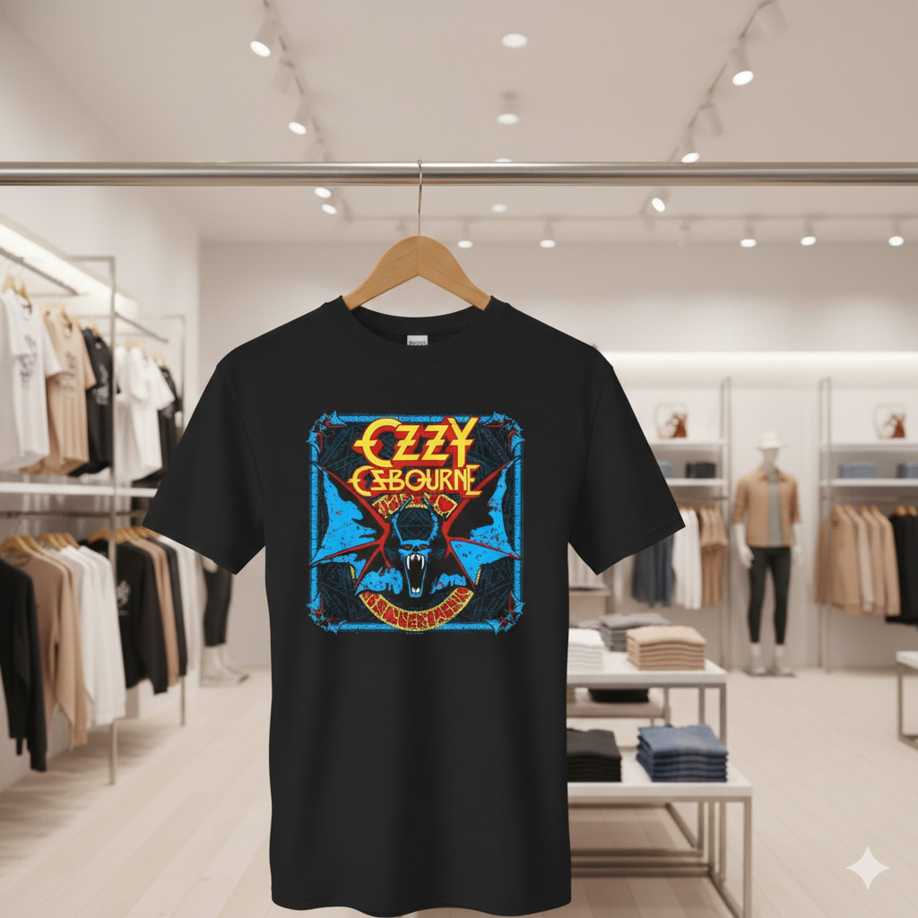 Vintage Heavy Metal Bat Graphic Rock Music Unisex Black T-Shirt – T803