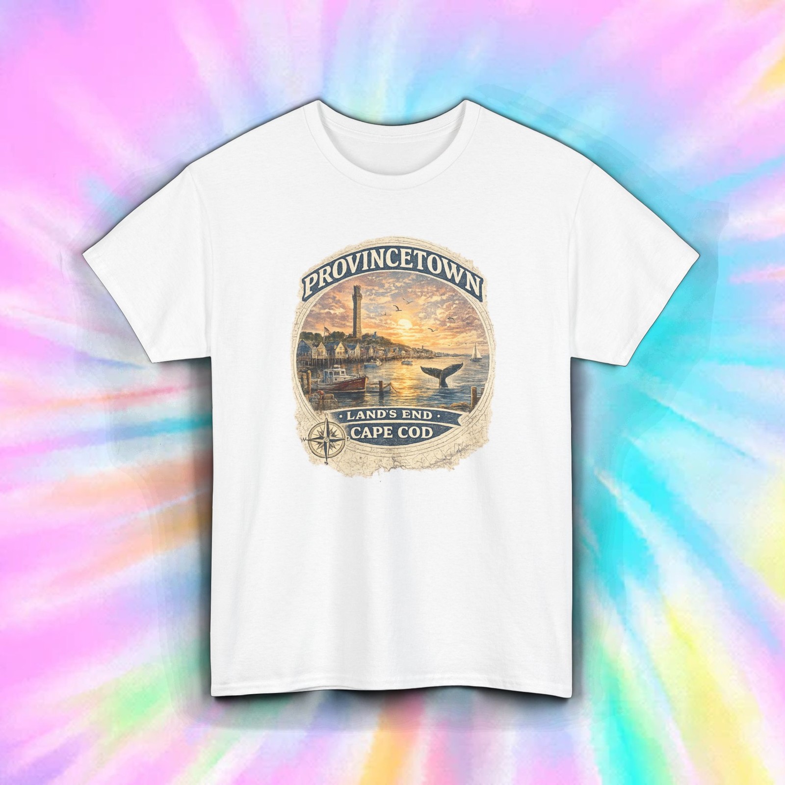Provincetown Cape Cod MA T-Shirt Whale Tail Beach Vacation Coastal Travel Tee gallery