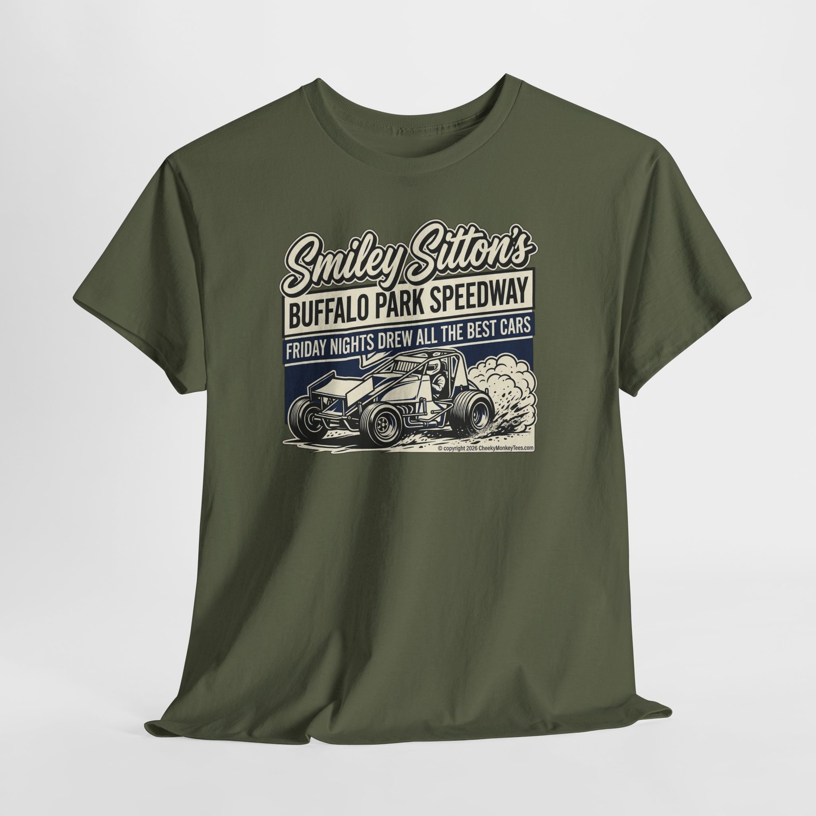 Smiley’s Buffalo Park Speedway Sprint Car Racing T-Shirt Vintage Dirt Track