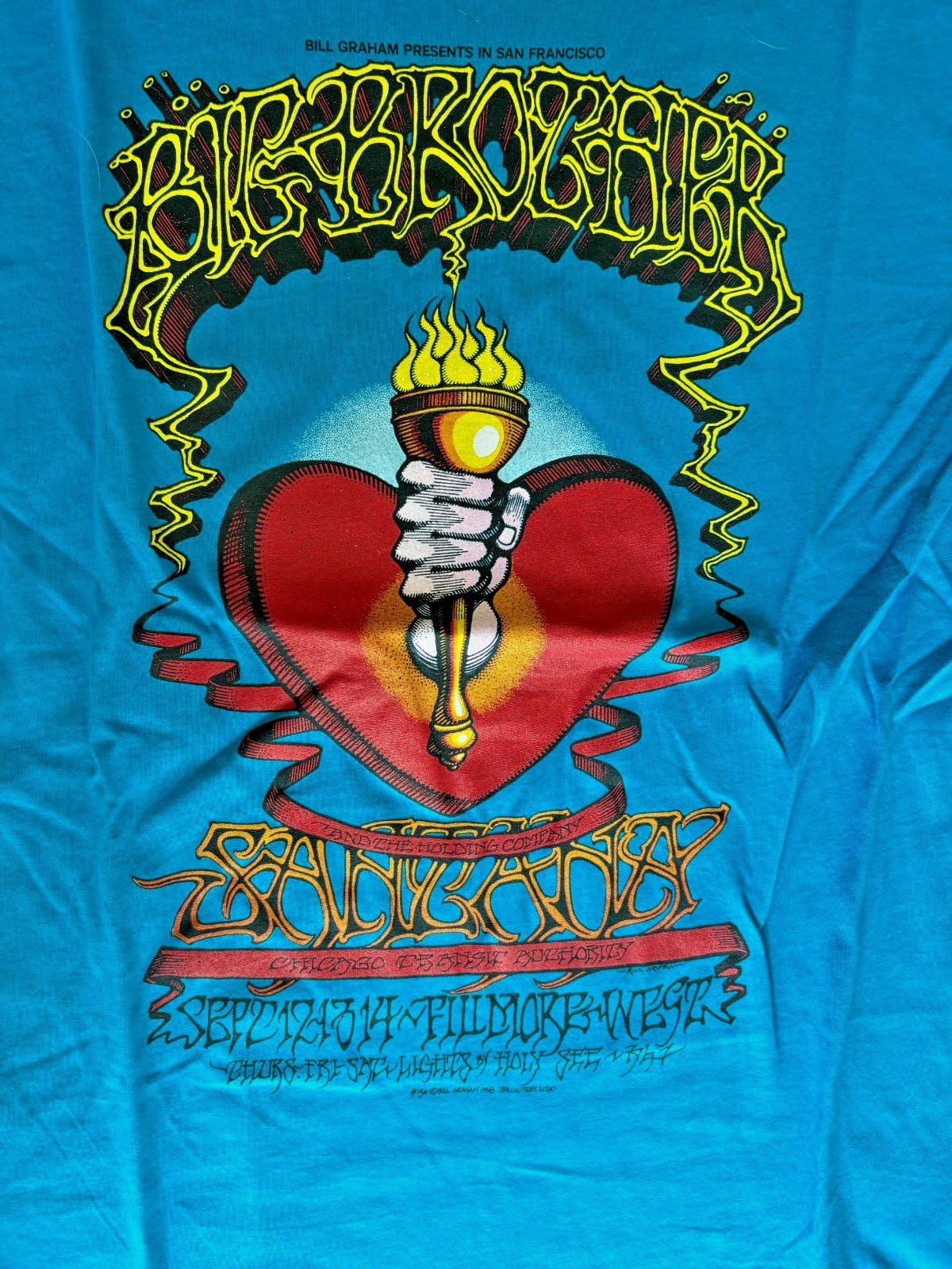 Rick Griffin Santana Janis Joplin Heart Torch Fillmore Poster Shirt BG 136 2XL gallery