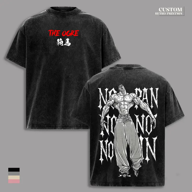 Jack Hanma Anime Gym Tee Muscle Bodybuilding Workout Graphic T-Shirt gallery