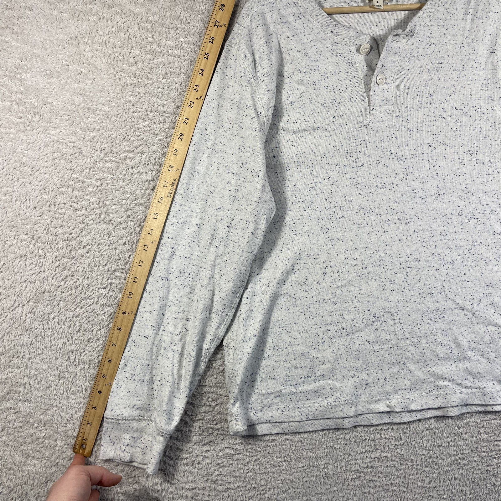 J. Crew Shirt Mens Large Gray Oarsman Heritage Brushed Rib Knit Henley Vintage gallery